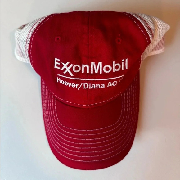ExxonMobil hat - red and white, OSFM - Picture 3 of 6
